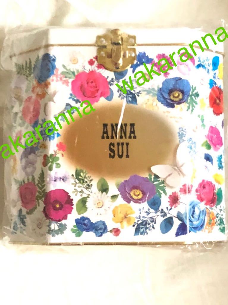 新品ANNA SUIアナスイ 限定品 バニティボックス ローズ 白 バラ 缶 取手付 メイク コスメ ボックス ホワイト 箱 薔薇柄 非売品 ノベルティ