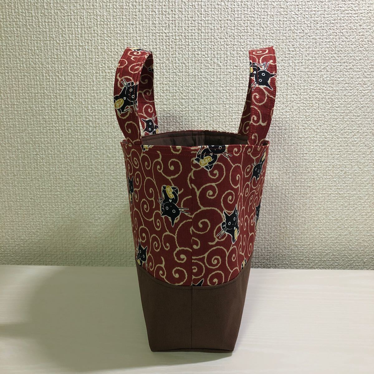 ハンドメイド トートバッグぷらすわん　小判猫