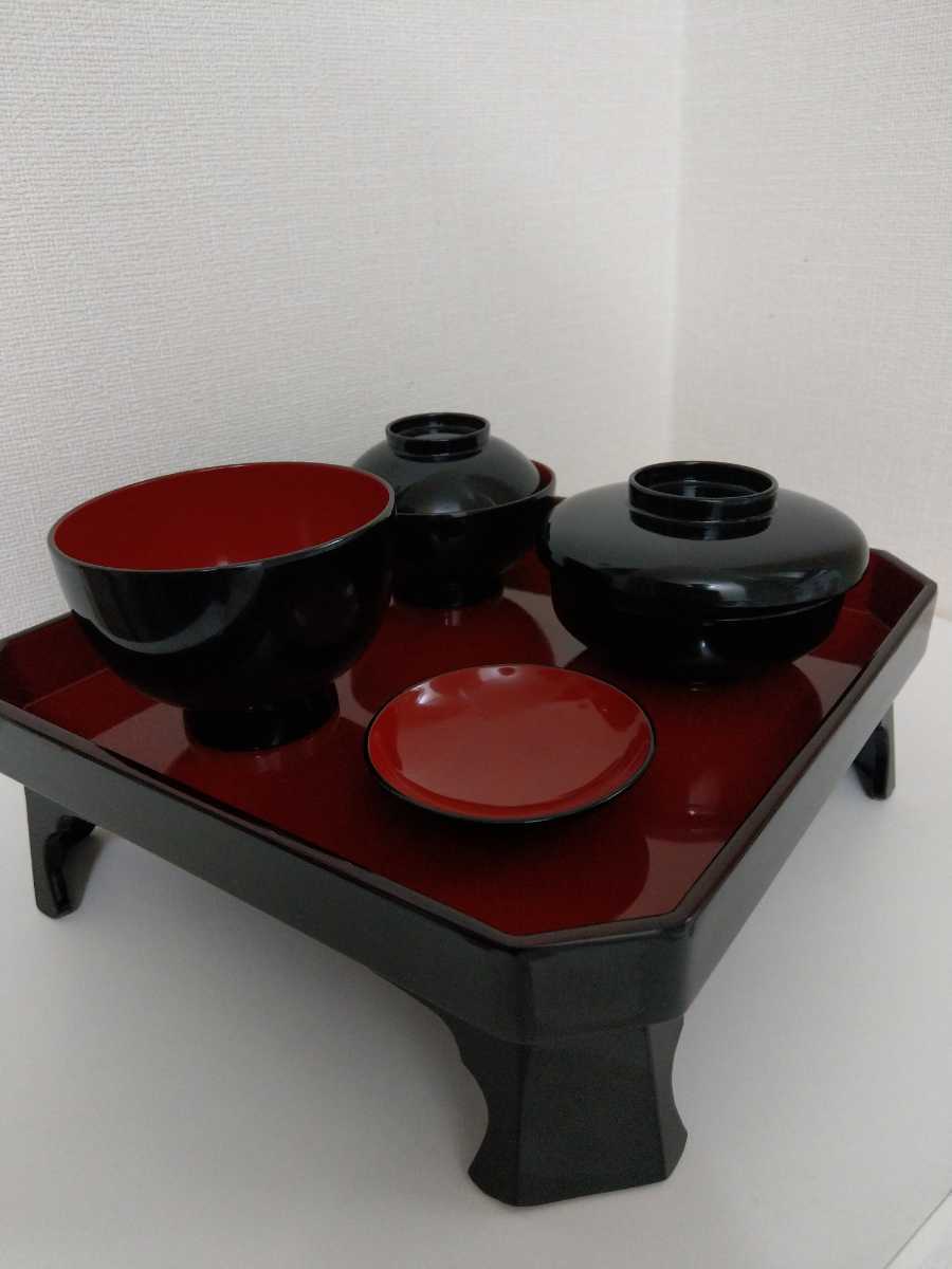  weaning ceremony Okuizome for festival . serving tray 100 day festival .. the first serving tray post-natal 100 day eyes lacquer coating wooden black inside . baby baby japanese . type .. thing . meal . beginning tableware 