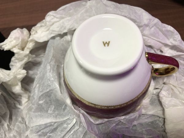 ウェッジウッド ユーランダー パウダールビー ティーカップ ソーサー セット ギフトBOX付 新品 WEDGWOOD Ulander Powder Ruby Tea Saucer_画像3