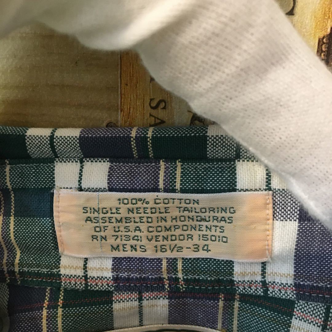 エルエルビーン L.L.Bean 長袖シャツ チェックシャツ チェック柄　70s 80s USA製 ヴィンテージ　ボタンダウンシャツ　美品　XL 3XL デッド