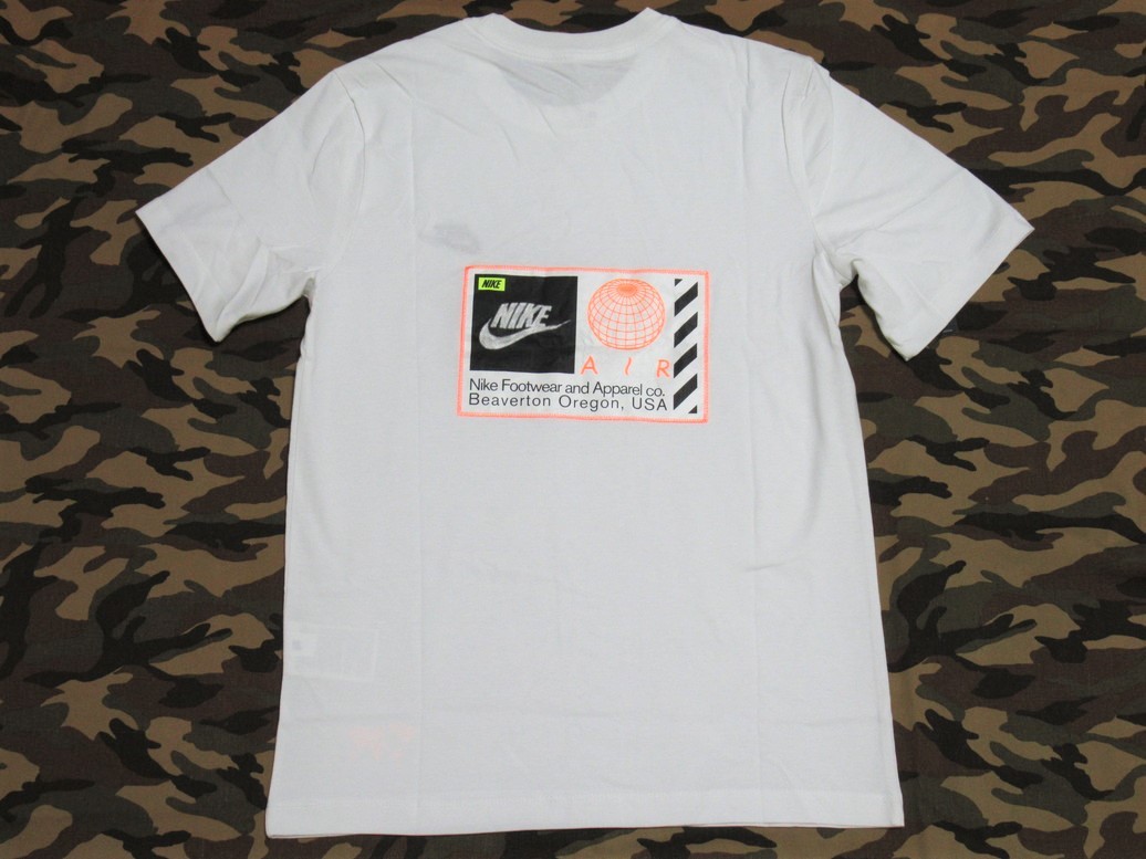 NIKE AIR Tシャツ ホワイト オレンジ S ナイキ スポーツウェア エア ロゴ 半袖 白 地球 オレゴン CT6541-100_画像4
