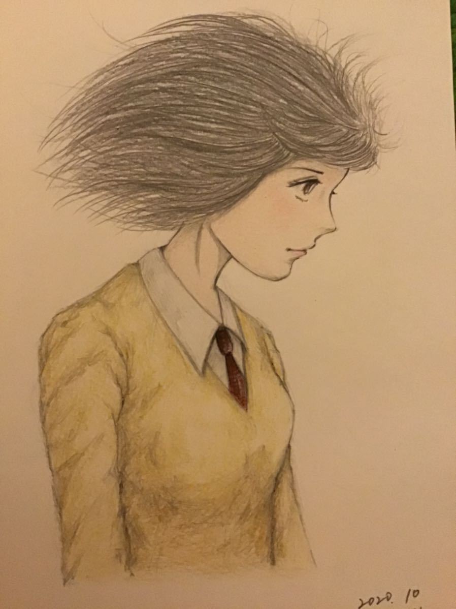 ヤフオク 手書きイラスト セーラー服の少女 No 64 鉛筆 ヤフオク 手書きイラスト セーラー服の少女 No 64 鉛筆