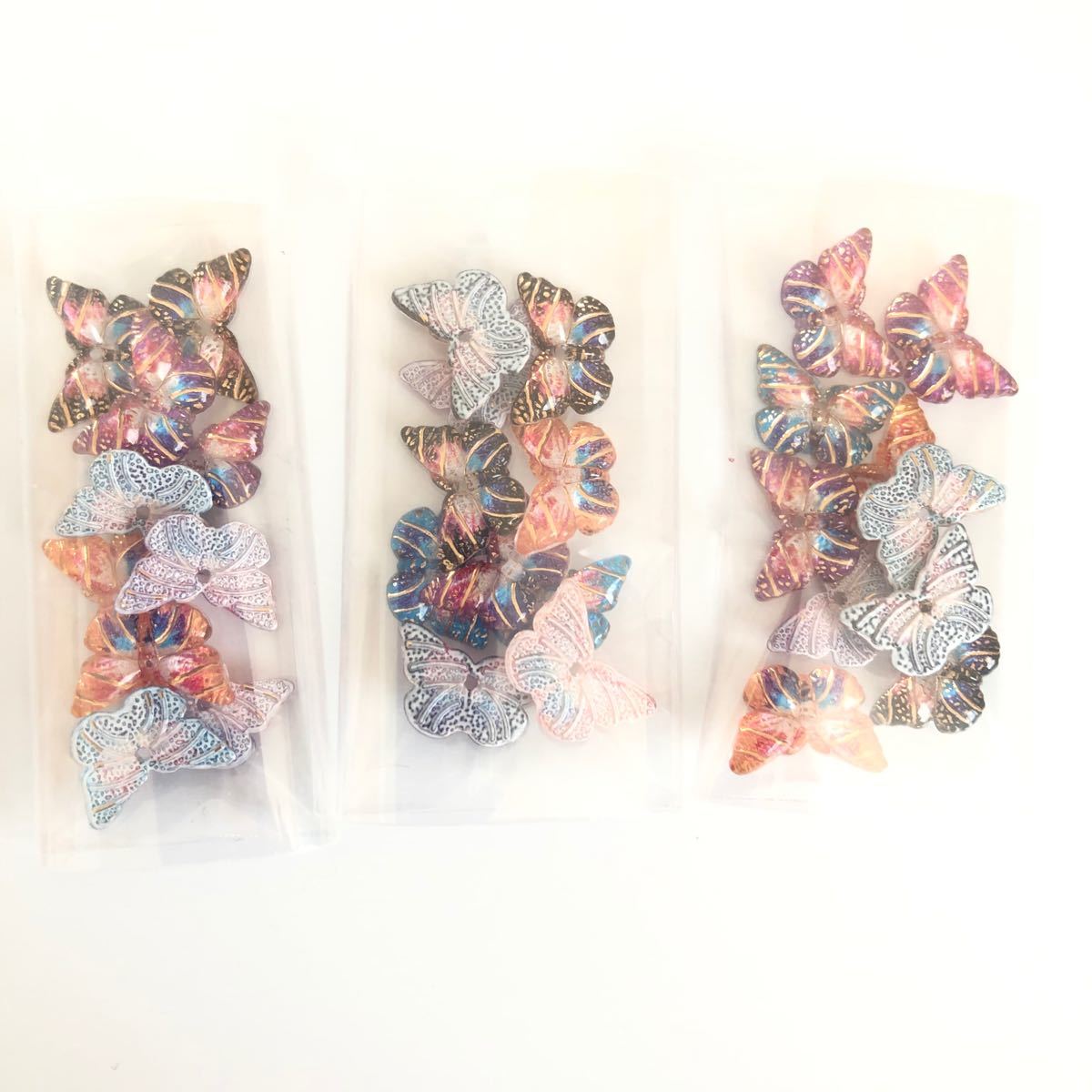 蝶々　デコパーツ  5ペア10個入り　3袋