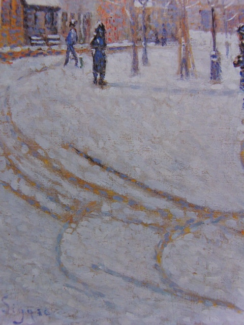 ポール・シニャック、【雪のクリシー広場】、年代物大判画集、状態良好