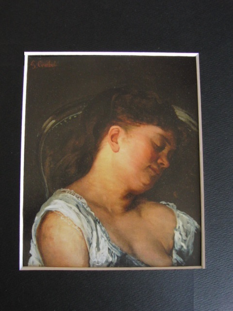 ギュスターヴ・クールベ、Gustave Courbet、【眠る人】、希少な額装用画集より、新品額装付、状態良好、送料込み_画像3