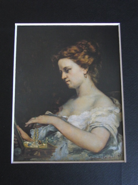 ギュスターヴ・クールベ、Gustave Courbet、【宝石をつけた婦人】、希少な額装用画集より、新品額装付、状態良好、送料込み_画像3