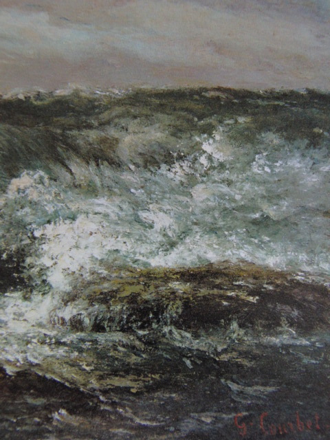 ギュスターヴ・クールベ、Gustave Courbet、【波】、希少な額装用画集より、新品額装付、状態良好、送料込み_画像2