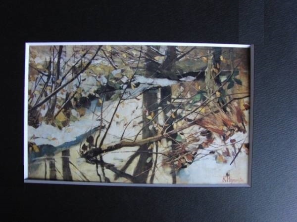  Karl * is -ge Meister,. spring. forest. Ogawa, rare frame for book of paintings in print .., new goods high class frame attaching, condition excellent, free shipping,y321