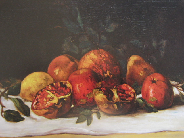 【おすすめ】 ギュスターヴ・クールベ、Gustave Courbet、【静物】、希少な額装用画集より、新品額装付、状態良好、送料込み 静物画
