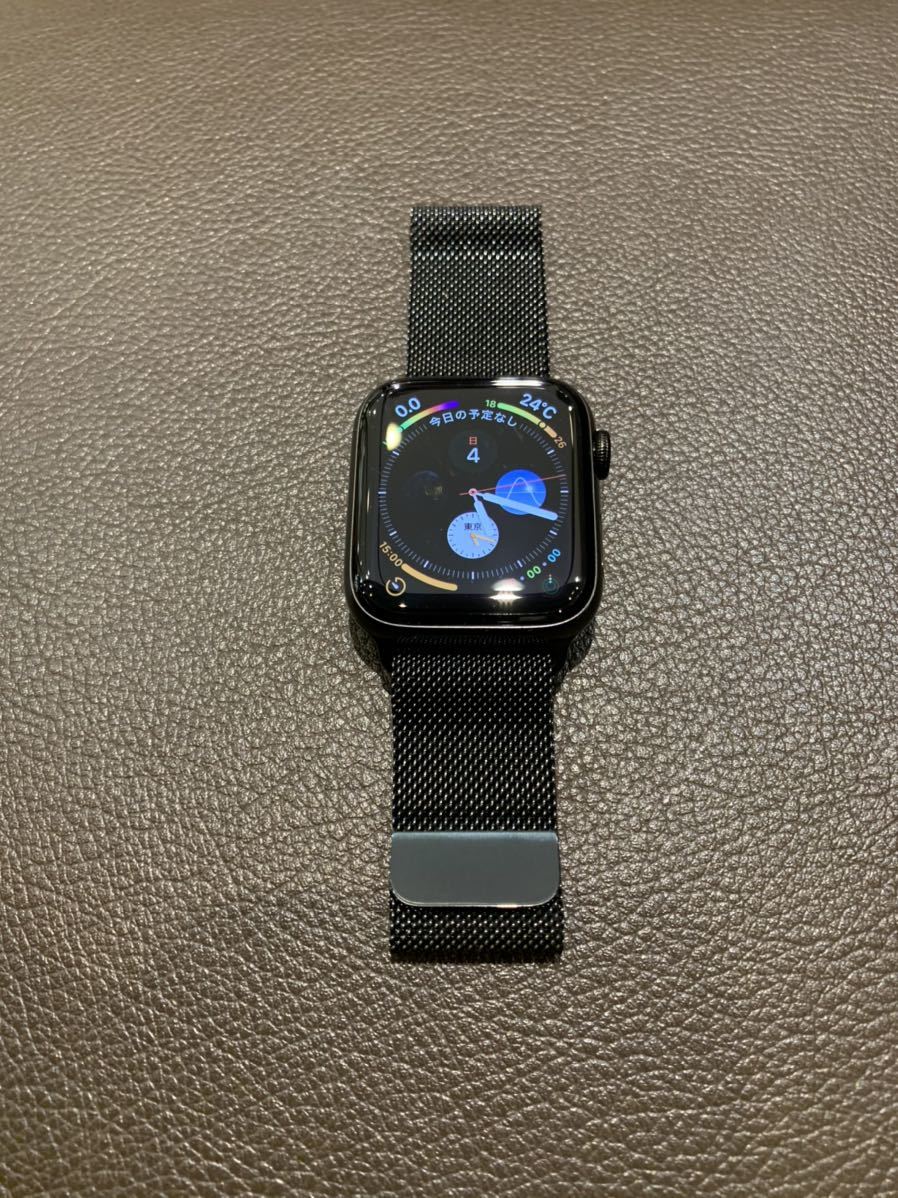 Apple Watch Series 4 Space black stainless steel 44mm original Mira ne-ze loop 