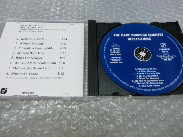 ★即決CD The Dave Brubeck Quartet Reflections デイヴ・ブルーベック Chris Brubeck Bill Smith Randy Jones ジャズ 80s 傑作の画像2