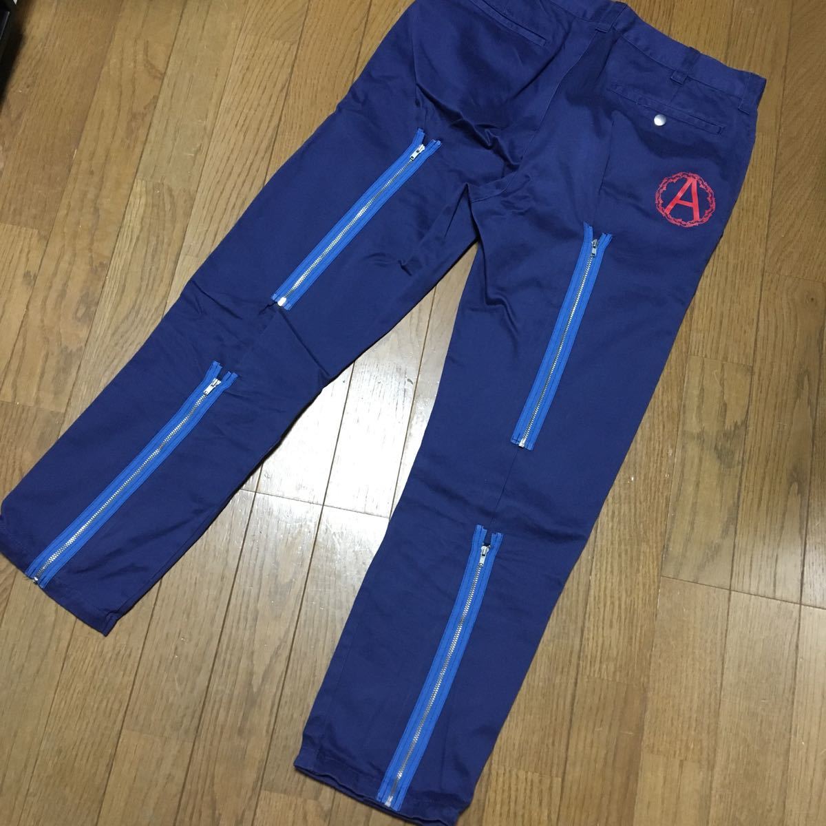 16aw Supreme × undercover シュプリーム アンダーカバー work pant ネイビー　ワークパンツ ボンテージパンツ コラボ  zip パンク w30