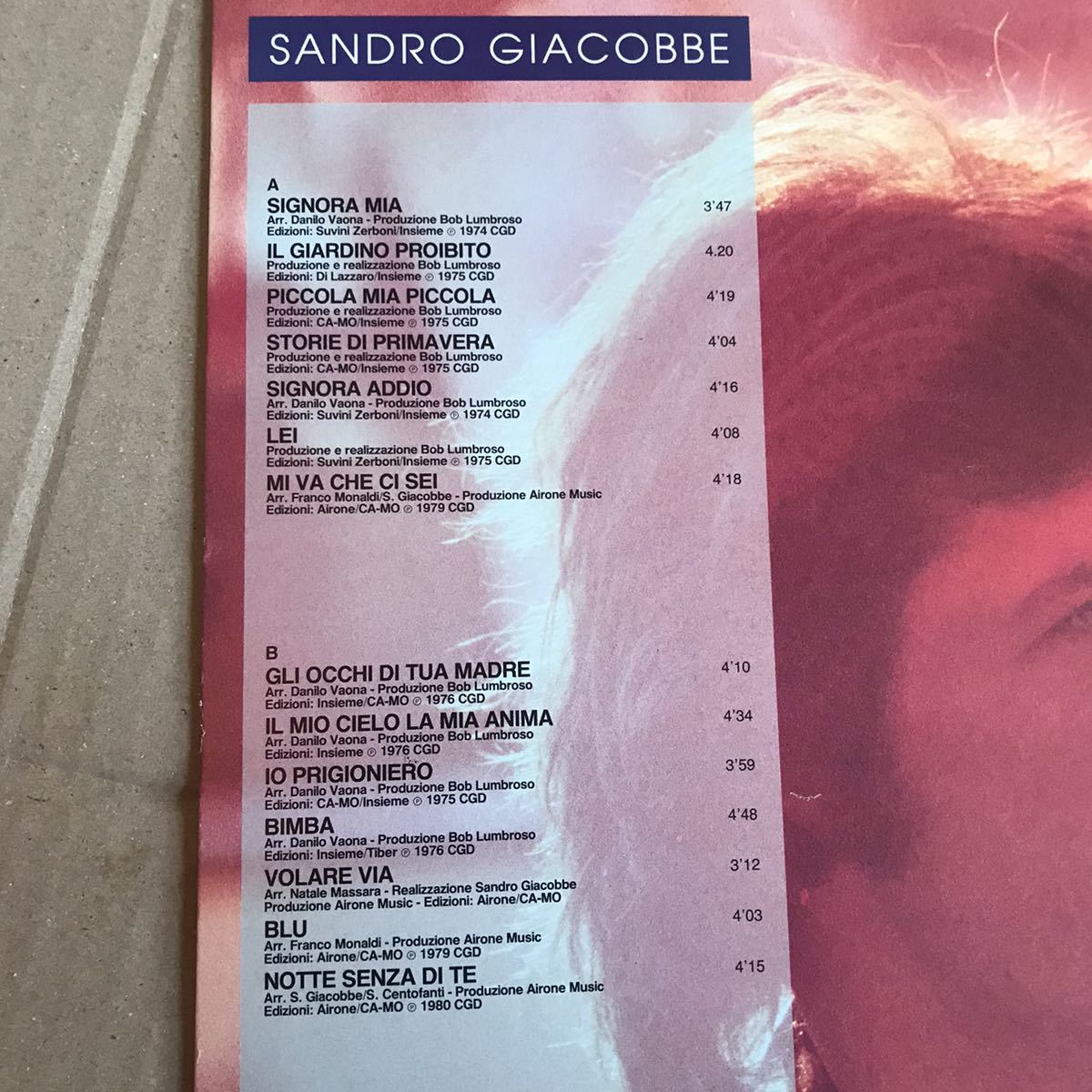 Sandro Giacobbe LP Le Pi Belle Canzoni Di サンドロ・ジャコッベ サンレモ カンツオーネ イタリアン ポップ イタリア盤_画像4