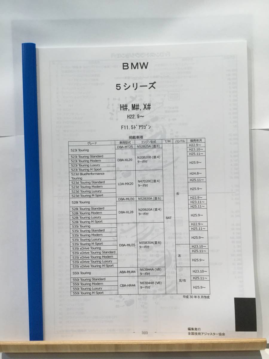 BMW 5シリーズ(H#,M#,X#)H22.9~(F11.5ドアワゴン) パーツガイド’20 部品価格 料金 見積り