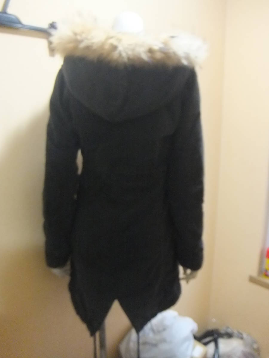 moussy Moussy IDEAL Zip use Mod's Coat flight jacket coat outer black raccoon fur me9278