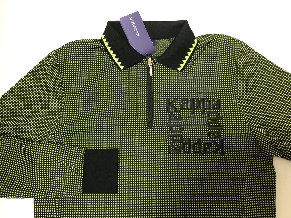 送料無料◆新品◆カッパ Kappa ITALIA ハーフジップ長袖シャツ◆(M)◆KC952LS22-BK◆「Kappa G」コレクション◆Kappa GOLF