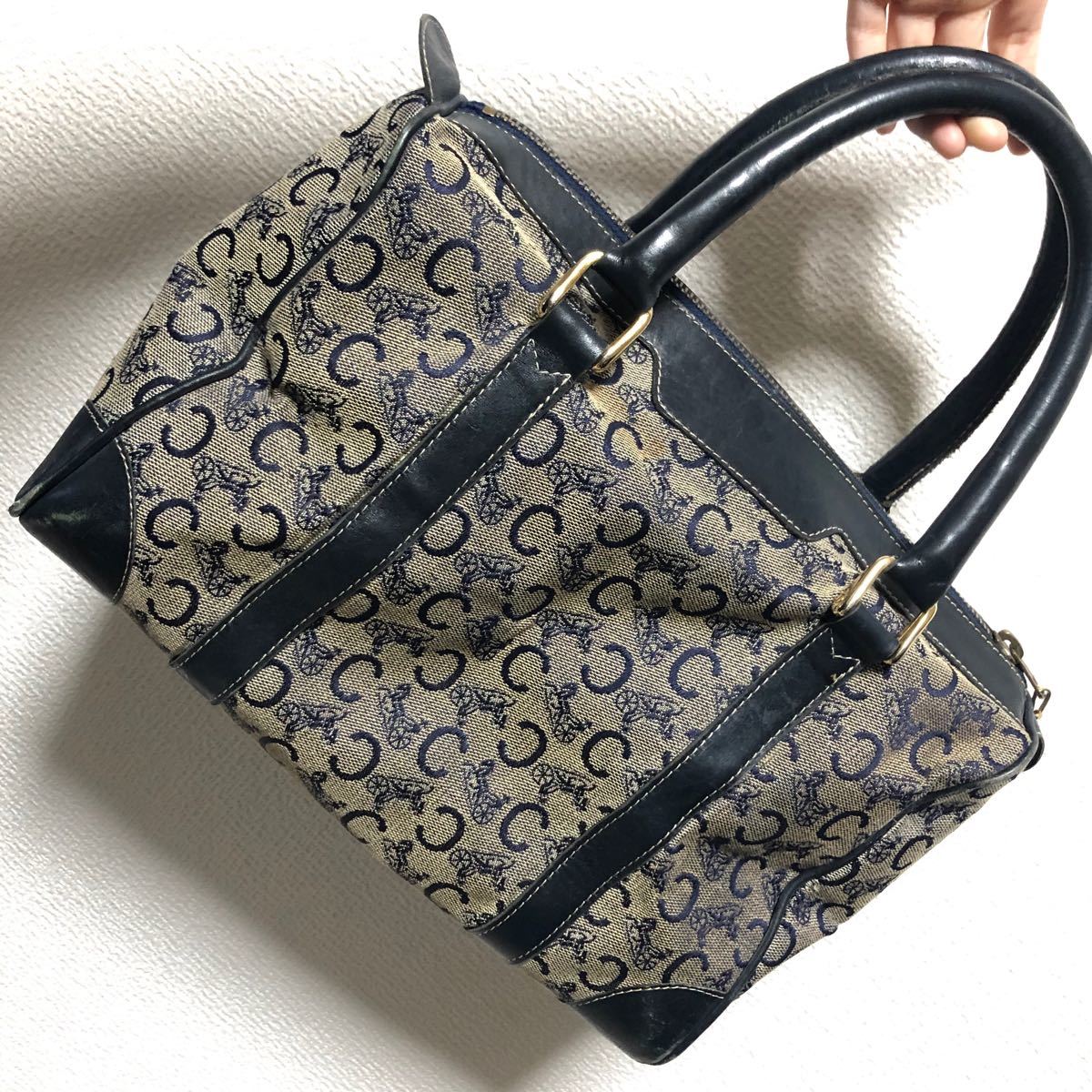 CELINE】ヴィンテージ セリーヌ マカダム 馬車ロゴ ミニボストンバッグ