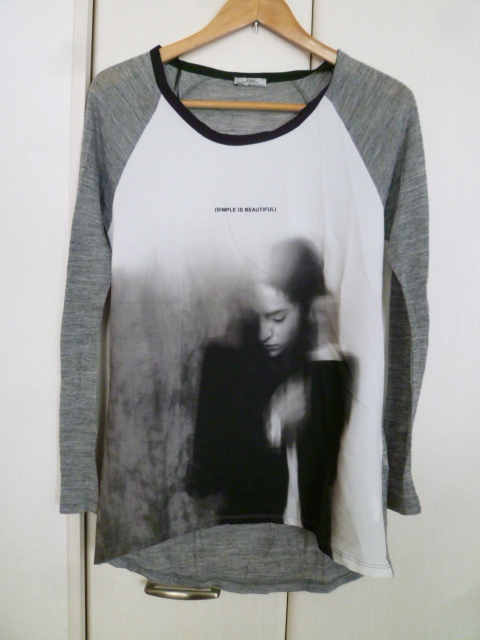 ZARA/ザラ○グレー系異素材薄手ロンTシャツカットソーEUR M USA M/長袖トップス○T825_画像1