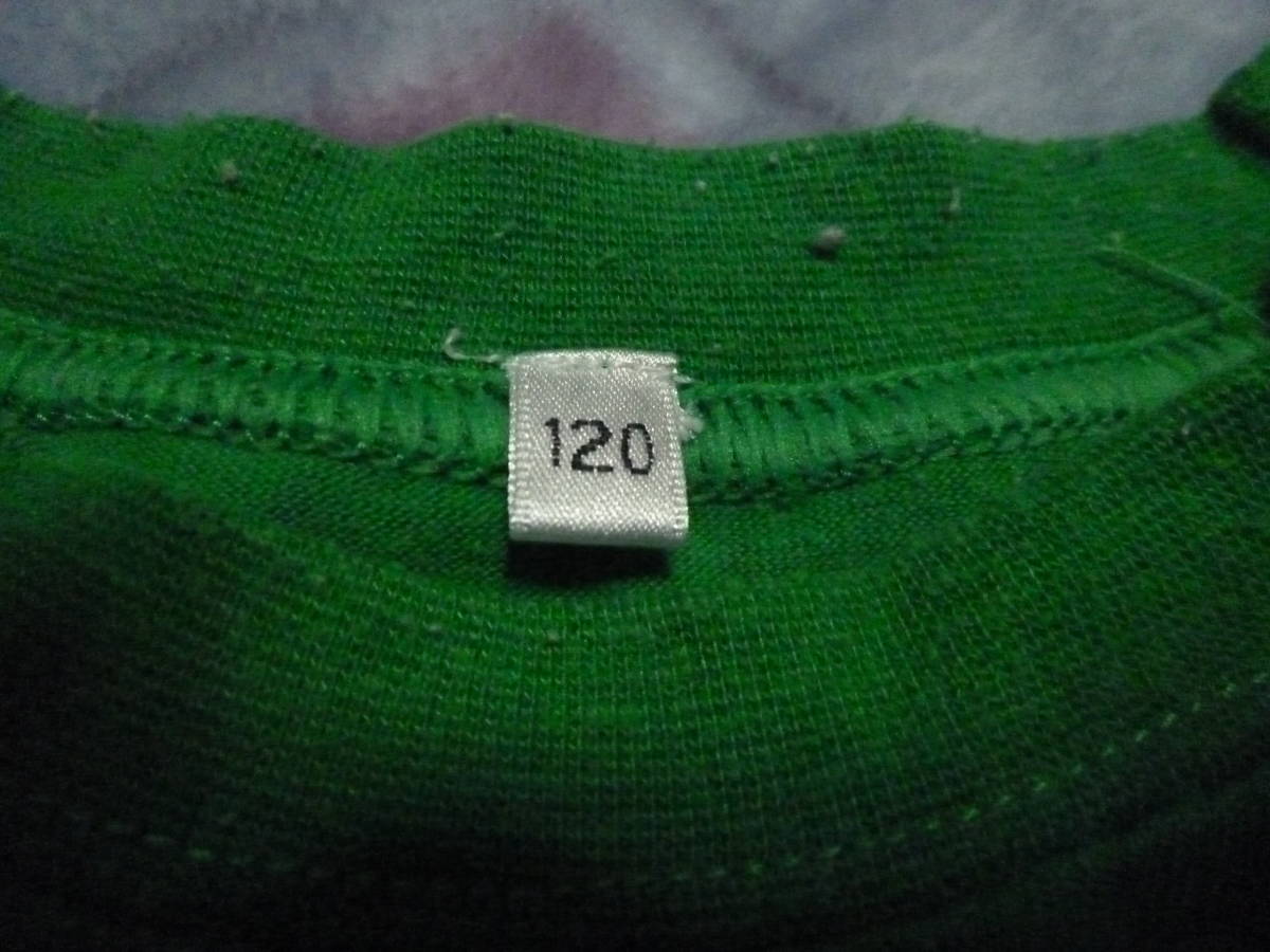 ONE PIECE（ワンピース）☆プリント入り長袖シャツ　１２０　緑　パンソンワークス_画像3