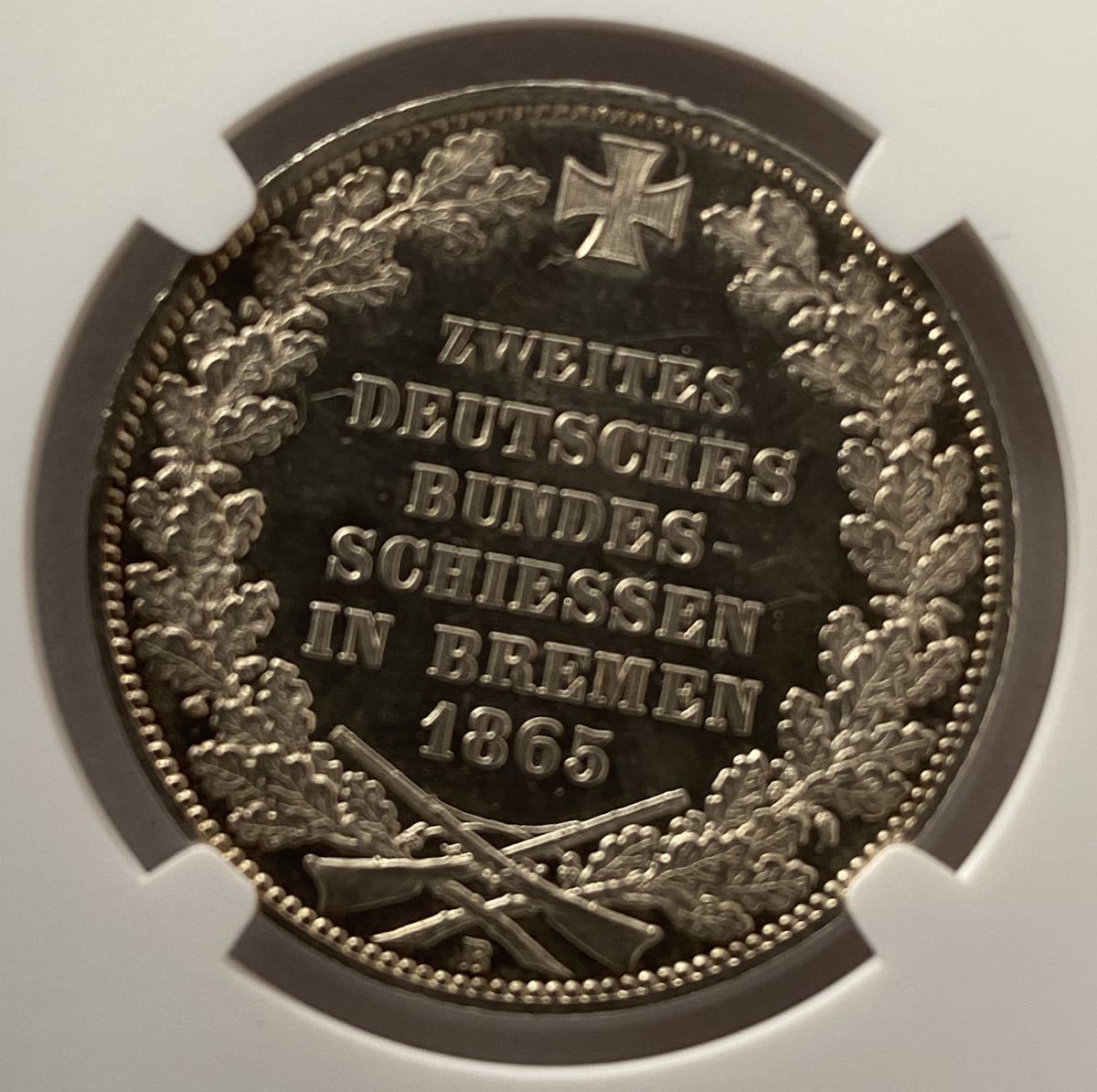 1865年 ドイツ ブレーメン 射撃祭 ターラー 銀貨 NGC MS64