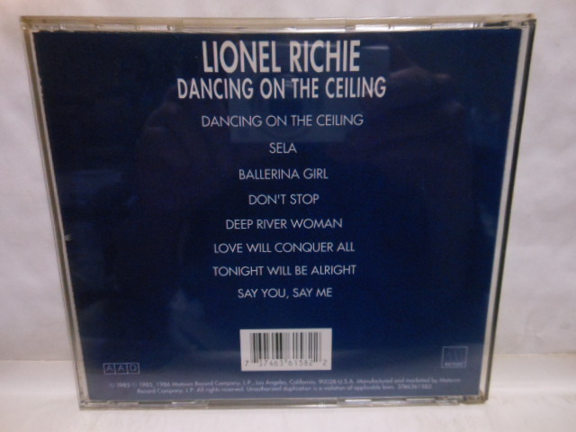 中古輸入盤　ライオネル　リッチー　　DANCING　ON　THE　CEILING_画像2