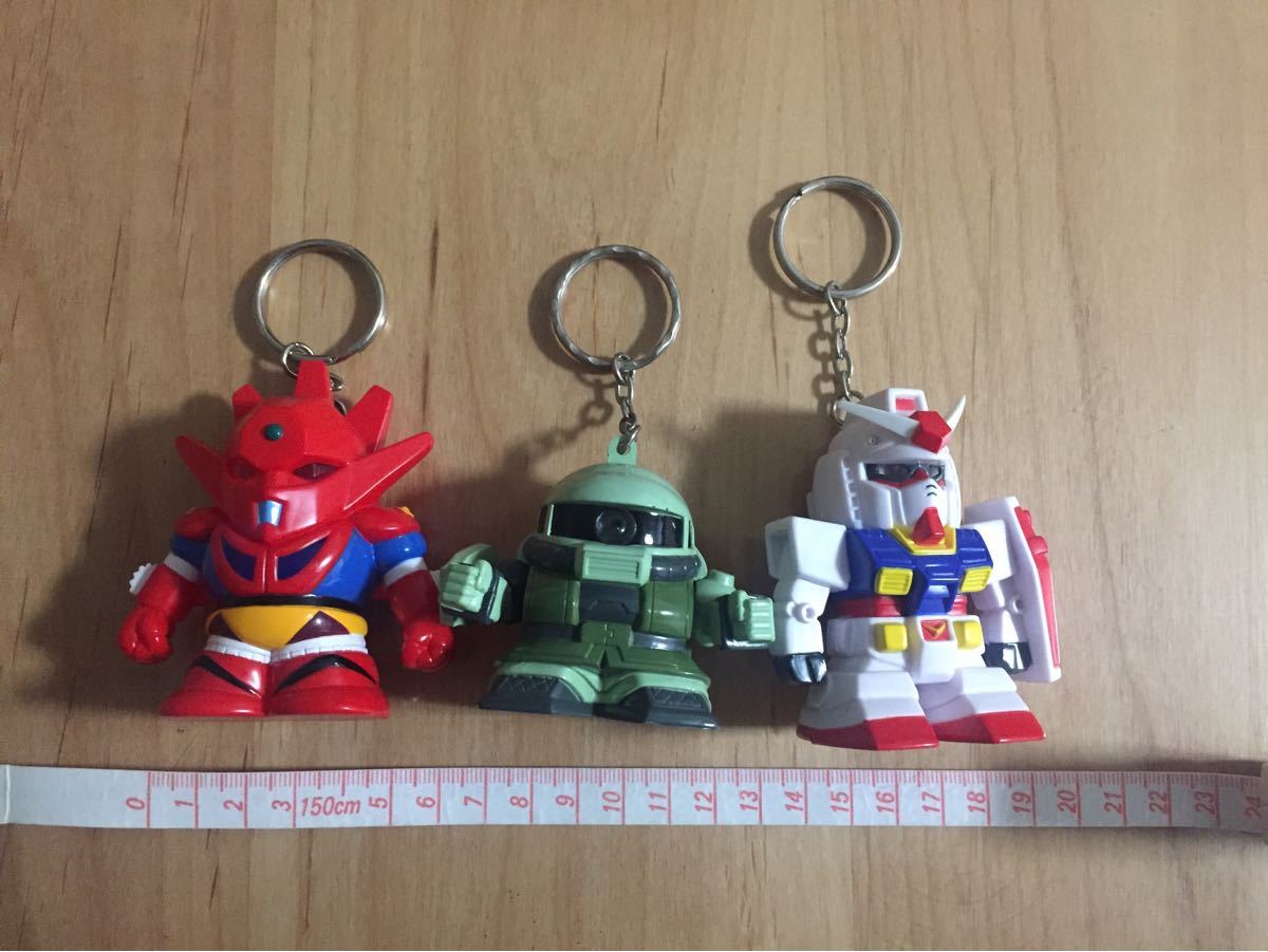 ガンダムとゲッターロボGとザクのキーホルダーセット 