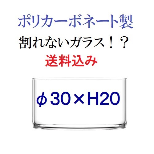 φ30×H20　ポリカーボネート製　浅型花瓶　大型花瓶　割れないガラス　割れない花瓶（045）_画像1