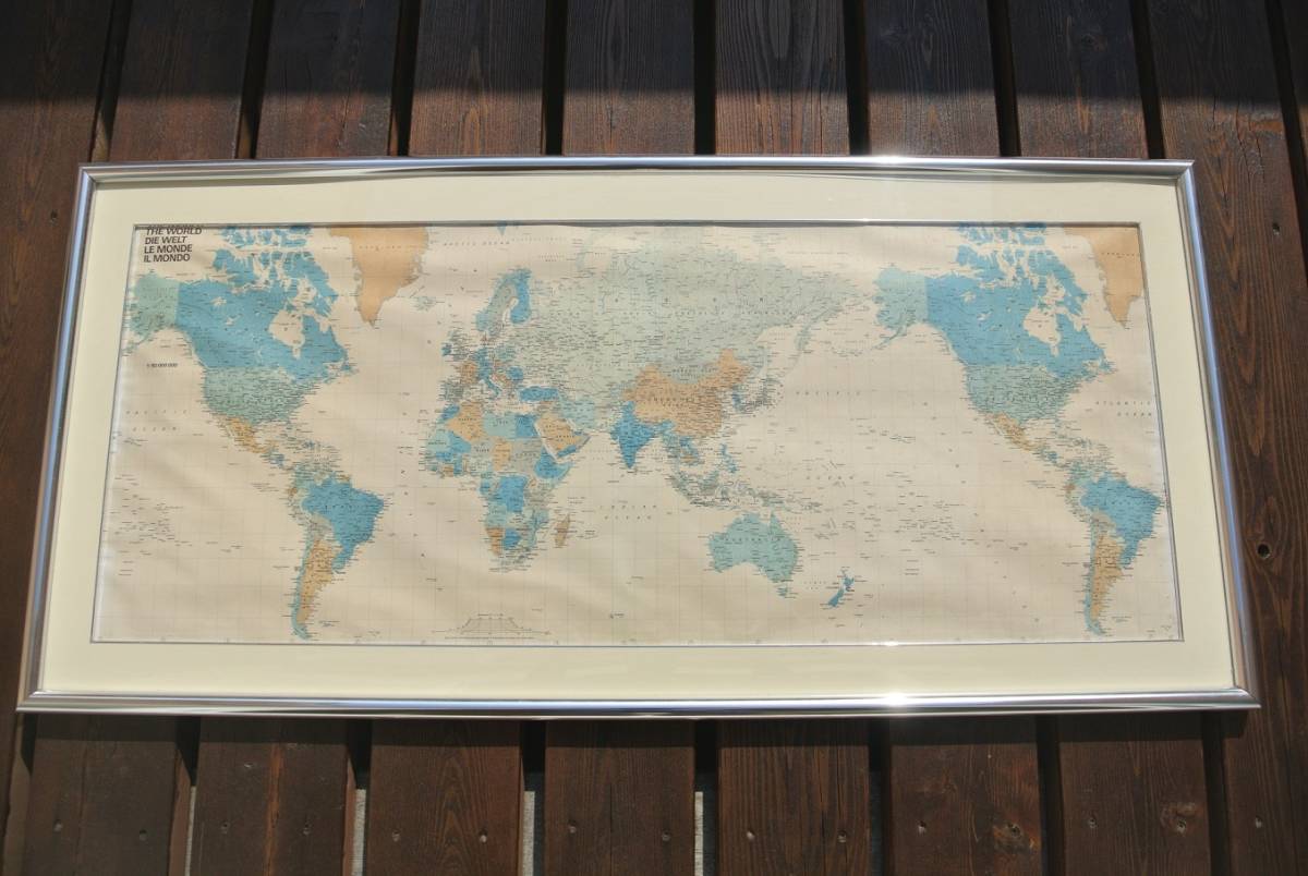世界地図 Carta Lthi & Ramseier Bern スイス製_画像1