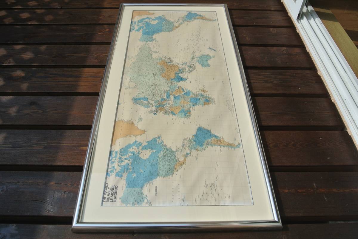 世界地図 Carta Lthi & Ramseier Bern スイス製_画像3