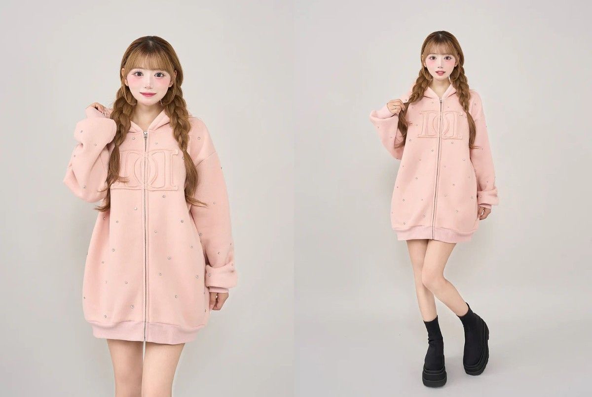 ダーリッチ darich DDロゴビジュージップパーカー ピンク PNK｜Yahoo