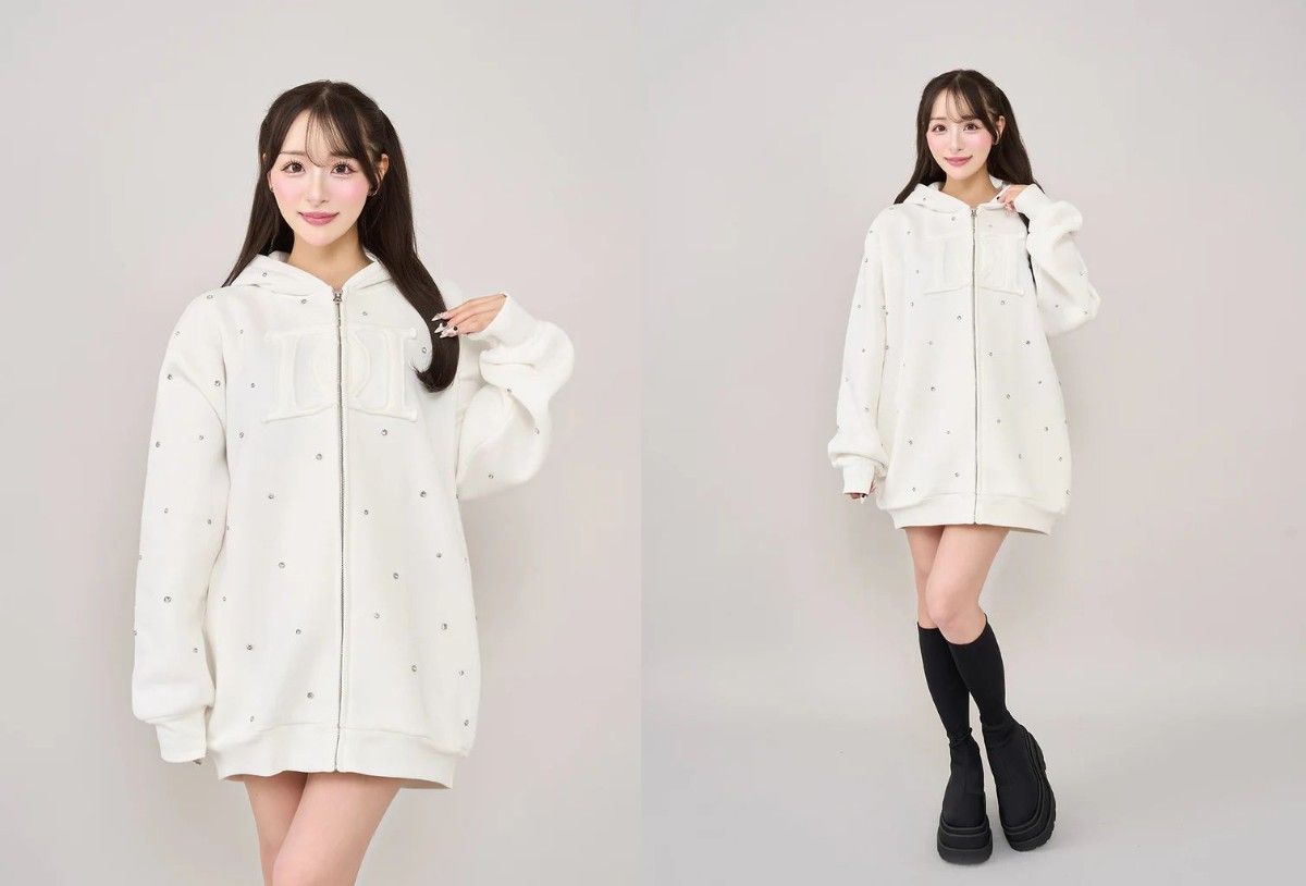 ダーリッチ darich DDロゴビジュージップパーカー ピンク PNK