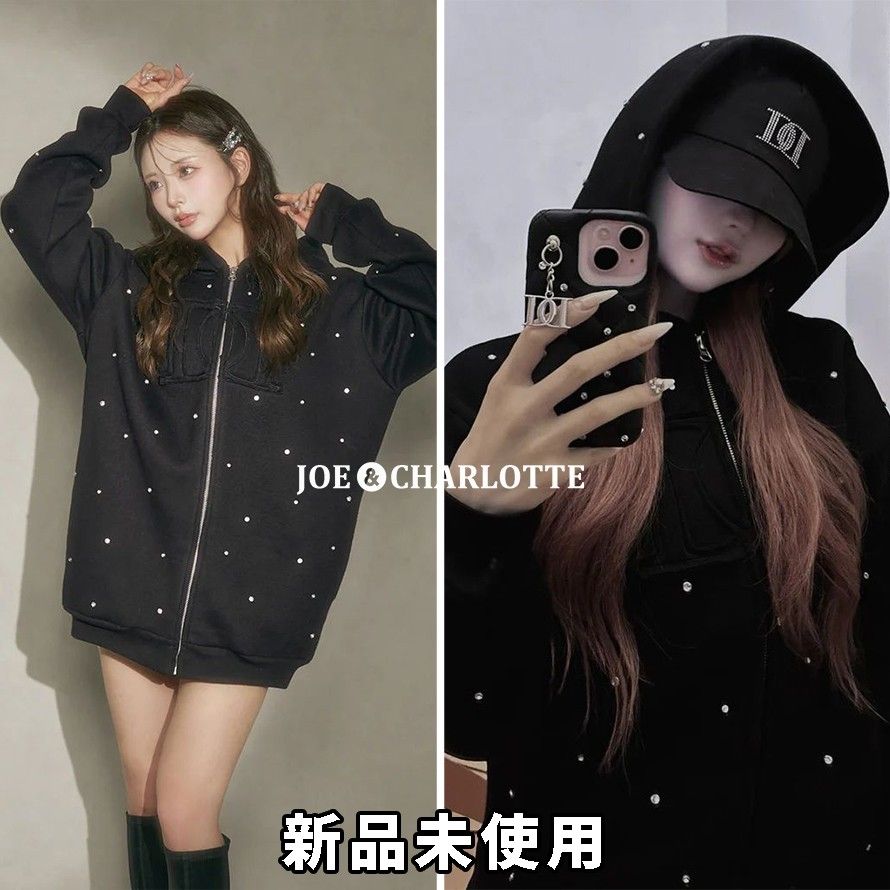 ダーリッチ darich DDロゴビジュージップパーカー ブラック BLK