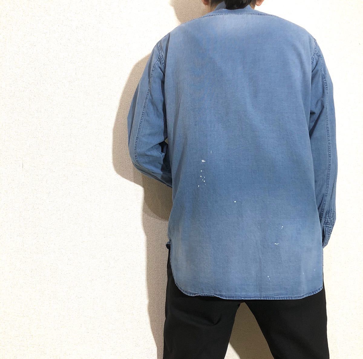 Ralph Lauren シャンブレー シャツ ビンテージ チン付き メタルボタン ガチャポケ ポロ ラルフローレン 長袖シャツ デニムシャツ