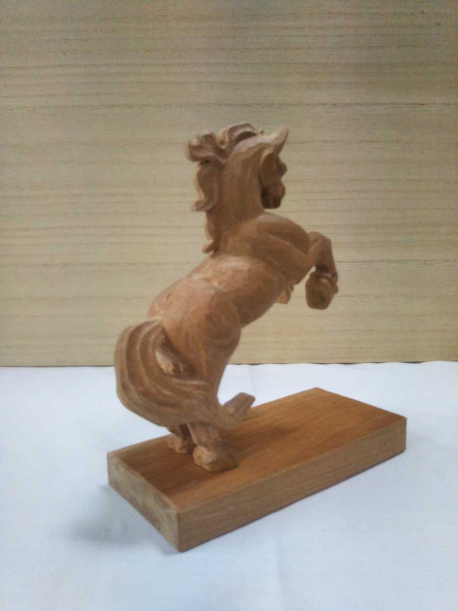 馬（ウマ）の彫刻5、干支飾り（午）、木彫り、置き物