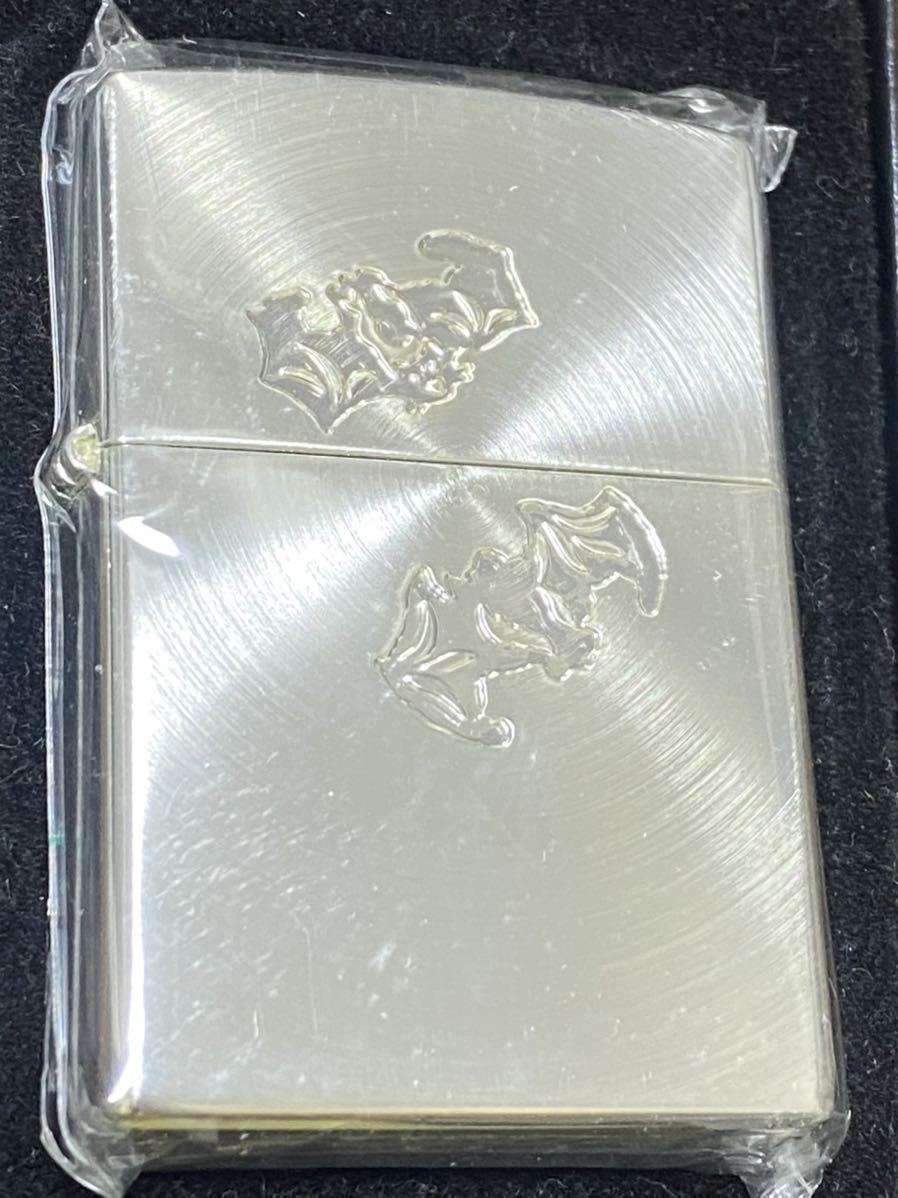 zippo GOLDEN BAT silver スピンカット 前面刻印 シルバー ゴールデンバット 年代物 1998年製 限定品 タバコグッズ ノベルティーグッズ_画像2