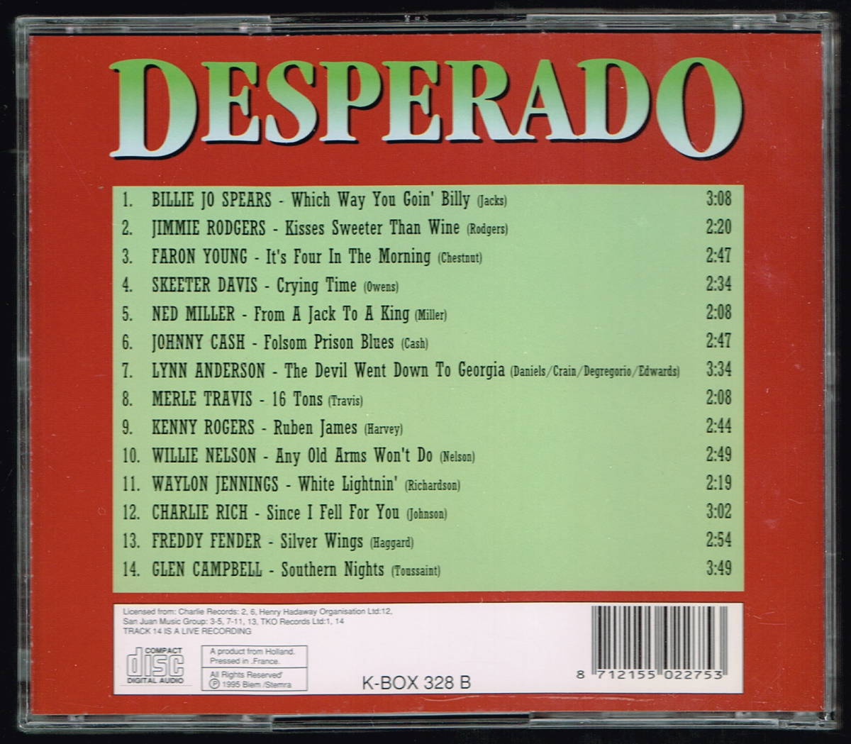 ■CD Various Artists : カントリー Desperado 輸入盤 BOX3枚組　美品中古_画像4