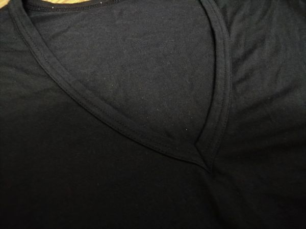 kkyj4526 ■ ユニクロ ■ HEATTECH EXTRA WARM Tシャツ インナー 半袖 Vネック ヒートテック 黒 L_画像7
