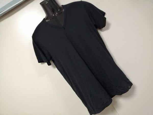 kkyj4526 ■ ユニクロ ■ HEATTECH EXTRA WARM Tシャツ インナー 半袖 Vネック ヒートテック 黒 L_画像1