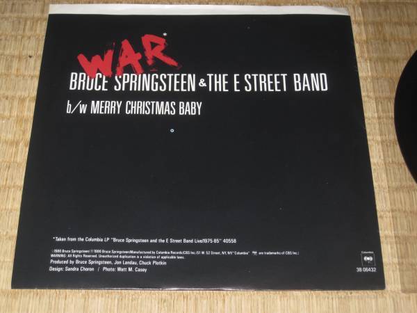 BRUCE SPRINGSTEEN & THE E STREET BAND ブルース・スプリングスティーン WAR 米 EP MERRY CHRISTMAS BABY ピクチャースリーヴ付き PS付き_画像2