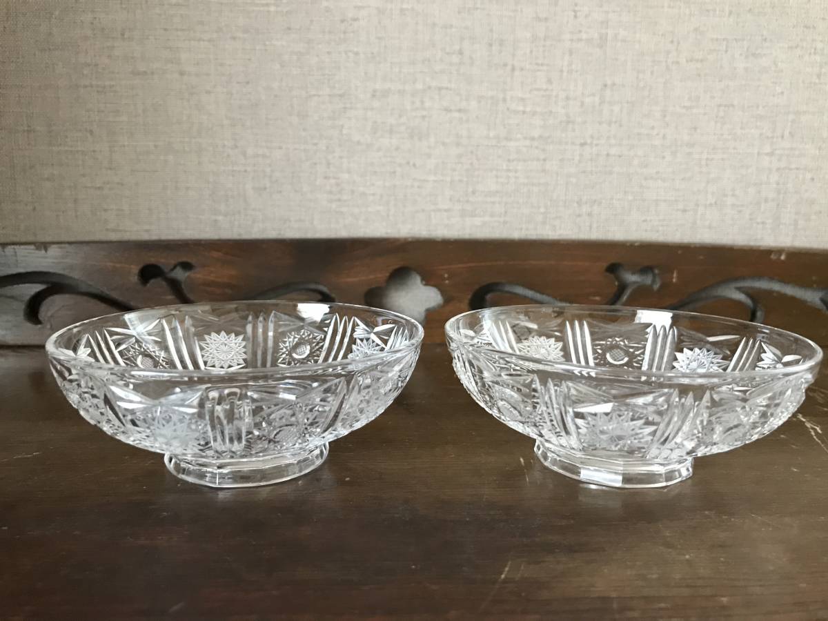 昭和レトロ　カットガラス　小皿　２皿セット_画像5