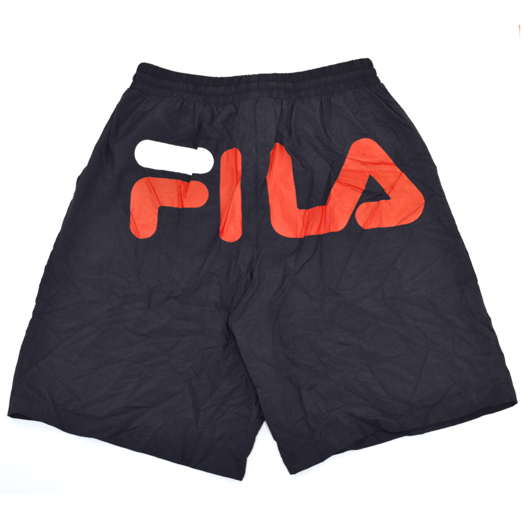 90s usa vintage FILA filler big Logo print nylon shorts pants size.S