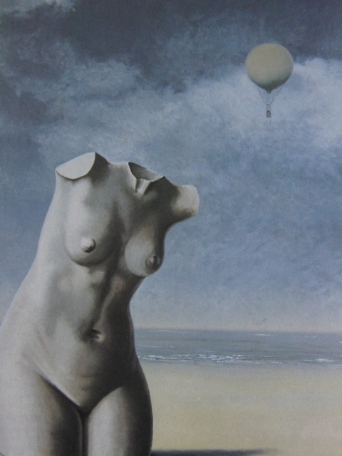 ルネ・マグリット、Rene Magritte、【時を告げるおりに】、希少な額装用画集より、美品、新品額装付、送料込み_画像1