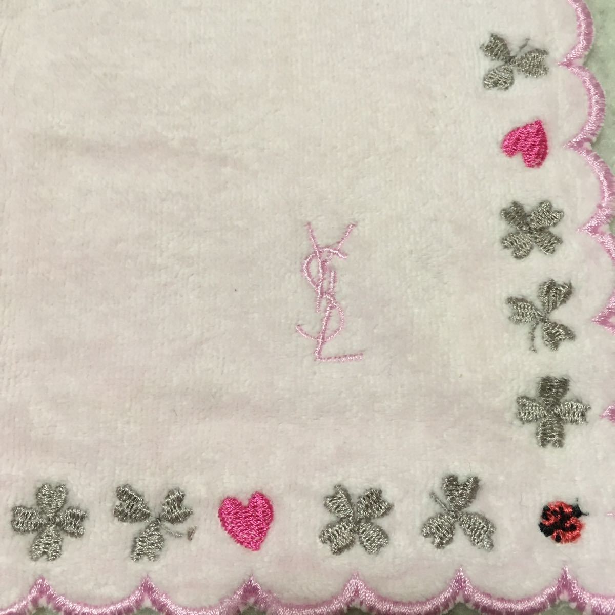 美品 数回のみ使用 阪急百貨店購入 ピンク ハンカチ タオル ロゴ入りイヴ サンローラン 刺繍 ハート てんとう虫 Ysl ハンドタオル 代購幫 美品 数回のみ使用 阪急百貨店購入 ピンク ハンカチ タオル ロゴ入りイヴ サンローラン 刺繍 ハート てんとう虫 Ysl ハンドタオル 代購幫