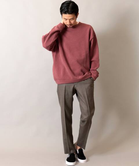 【美品】 crepuscule / Moss Stitch L/S Sweat / 2 ペールパープル / クレプスキュール モスステッチ スウェット ニット_画像2