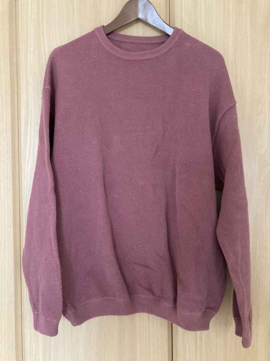 【美品】 crepuscule / Moss Stitch L/S Sweat / 2 ペールパープル / クレプスキュール モスステッチ スウェット ニット_画像3