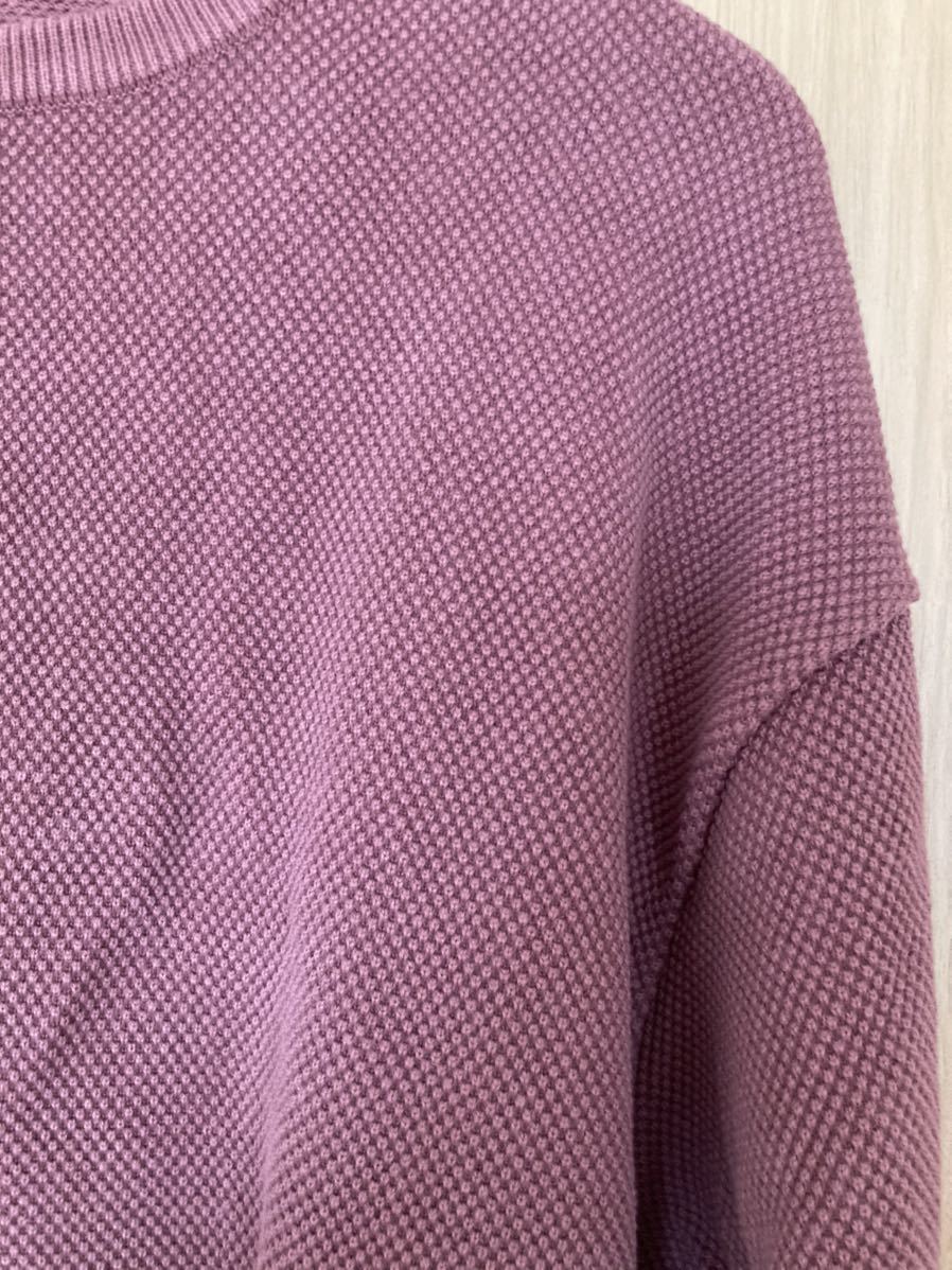 【美品】 crepuscule / Moss Stitch L/S Sweat / 2 ペールパープル / クレプスキュール モスステッチ スウェット ニット_画像5