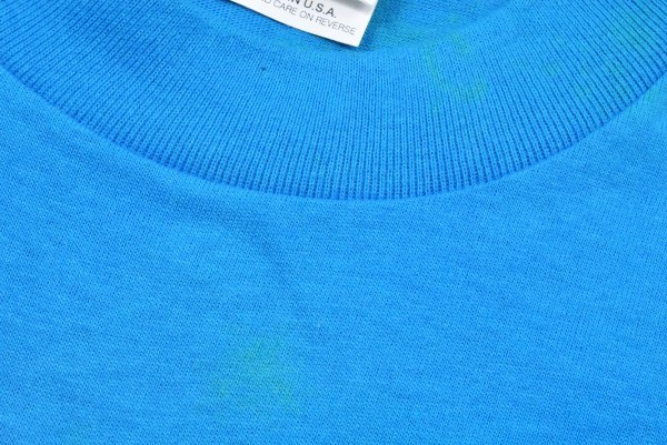 90'sデッドストック 若干難有 Desney ドナルド ビンテージ Tシャツ sizeS 水色 ターコイズ ディズニー Made in USA 未使用 古着_画像4