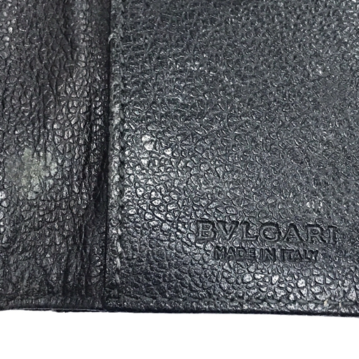 1円 ブルガリ 三つ折り シルバー ロゴ金具 6連 キーケース キーホルダー ブラック 黒 メンズ BVLGARI_画像7