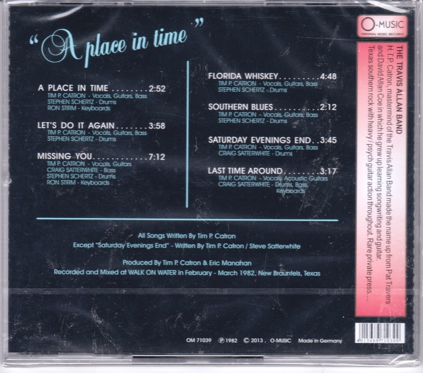 Travis Allan Band - A Place In Time 再発ＣＤ